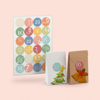 Stickerbogen Zahlen Adventskalender